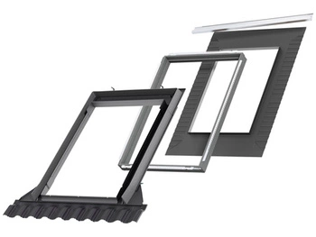 Kołnierz z BDX do okna dachowego Velux EDW SK08 2000 RAL 7043 114x140 do pokryć wysokoprofilowanych