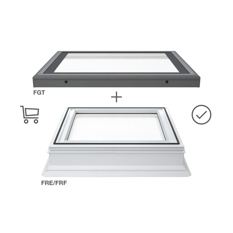 Okno do dachu płaskiego Rooflite+ FRE B600 80x80 3-szybowe elektryczne