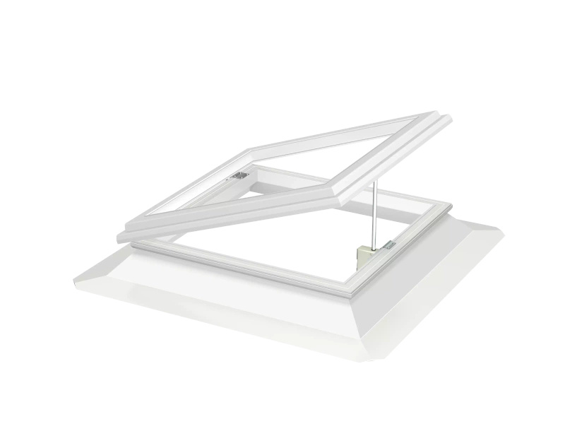 Okno do dachu płaskiego Velux CVJ 120120 0210 120x120 otwierane elektryczne podstawa 15 cm
