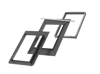 Kołnierz z BDX do okna dachowego Velux EDL FK06 2000 RAL 7043 66x118 do płaskich pokryć dachowych