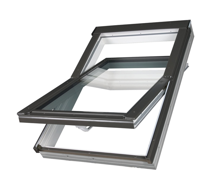 Okno dachowe Fakro PTP U4 RAL 7022 78x118 3-szybowe PVC