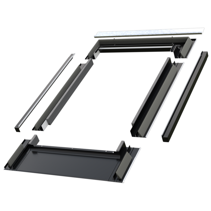 Kołnierz do okna dachowego Fakro EZV-FT RAL 9005 114x118 do dachówki płaskiej
