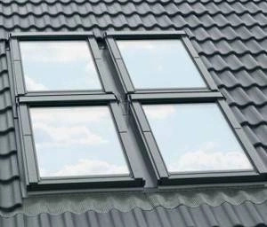 Kołnierz do okna dachowego Fakro KSV-1-T RAL 7022 94x160 kombi moduł skrajny lewy po pokryć płaskich