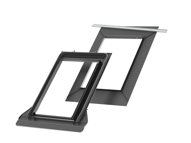 Kołnierz z BFX do okna dachowego Velux EDT MK08 1000 RAL 7043  78x140 do dachówki płaskiej