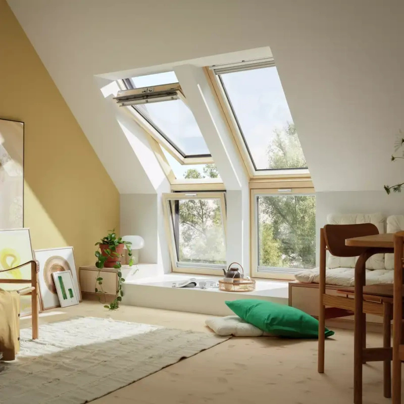 Zestaw okno dachowe kolankowe VELUX GLL + VFE + kołnierz falisty EFW 78x118