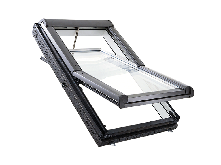 Okno dachowe ROTO Designo R49 RotoTronic 94x140 PVC 3-szybowe radiowe