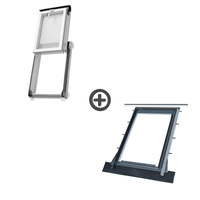 Zestaw wyłaz dachowy ciepły OKPOL IGWX E2 + kołnierz falisty H9 55x78 RAL 7016