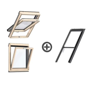 Zestaw okno dachowe kolankowe VELUX GLL + VFE + kołnierz falisty EFW 78x118