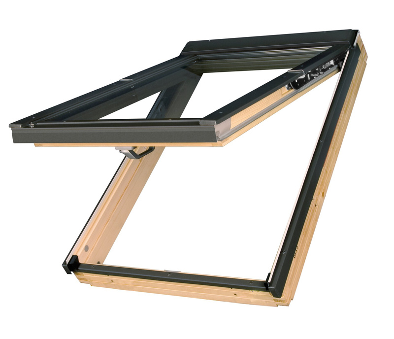 Okno dachowe FAKRO FPP-V U5 RAL 7022 94x140 3-szybowe - wyprzedaż