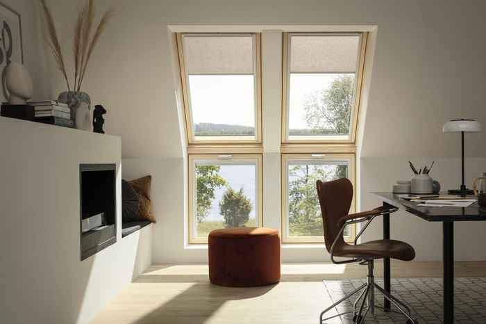 Okno dachowe Velux GLL SK08 1064 RAL 7043 114x140 3-szybowe drewniane