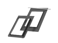 Kołnierz do okna dachowego Velux EDL PK25 1000 RAL 7043 do płaskich pokryć dachowych