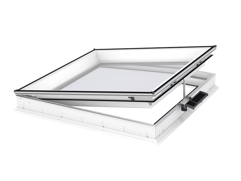 Okno do dachu płaskiego Velux CVU 080080 0320QA 80x80 2-szybowe otwierane solarne