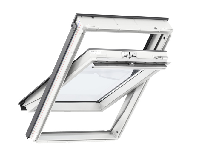 Okno dachowe Velux GGU CK04 0066 RAL 7043  55x98 3-szybowe drewniano-poliuretanowe