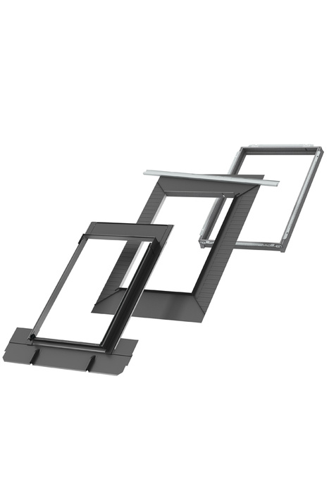 Kołnierz z BDX do okna dachowego Velux EDQ PK08 2000L RAL 7043 94x140 do blachy na rąbek