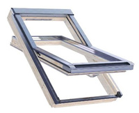 Okno dachowe Fakro FTP-X P50 APMX RAL 7016 78x118 3-szybowe drewniane