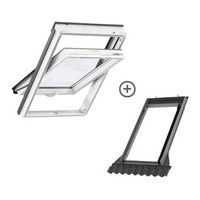 Zestaw okno dachowe VELUX GLU MK08 0061B 3-szybowe + kołnierz EDW 0000 falisty 78x140