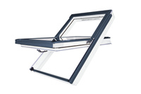 Okno dachowe Fakro FTU-V P50 AUMX RAL 7016 94x98 3-szybowe drewniano-poliuretanowe