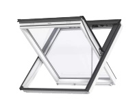 Okno dachowe oddymiające Velux GGU UK08 0066 RAL 7043 40D 134x140 3-szybowe drewniano-poliuretanowe