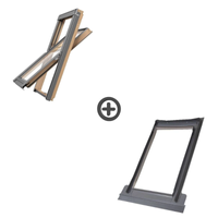 Zestaw okno dachowe ROOFLITE+ Slim Pine DPY F6A B900 drewniane + kołnierz falisty TFX 66x118 