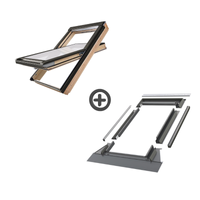 Zestaw okno dachowe FAKRO FTP-V U41 GPMX 78X118 3-szybowe + kołnierz EHV-AT RAL 7022