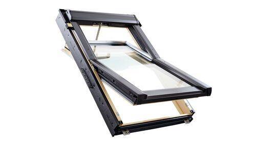 Okno dachowe ROTO Q43C Comfort Tronic 78x160 3-szybowe drewniane solarne