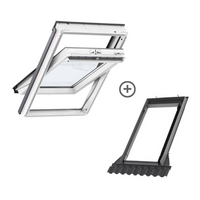 Zestaw okno dachowe VELUX GLU MK08 0061 3-szybowe + kołnierz EDW 2000 falisty 78x140